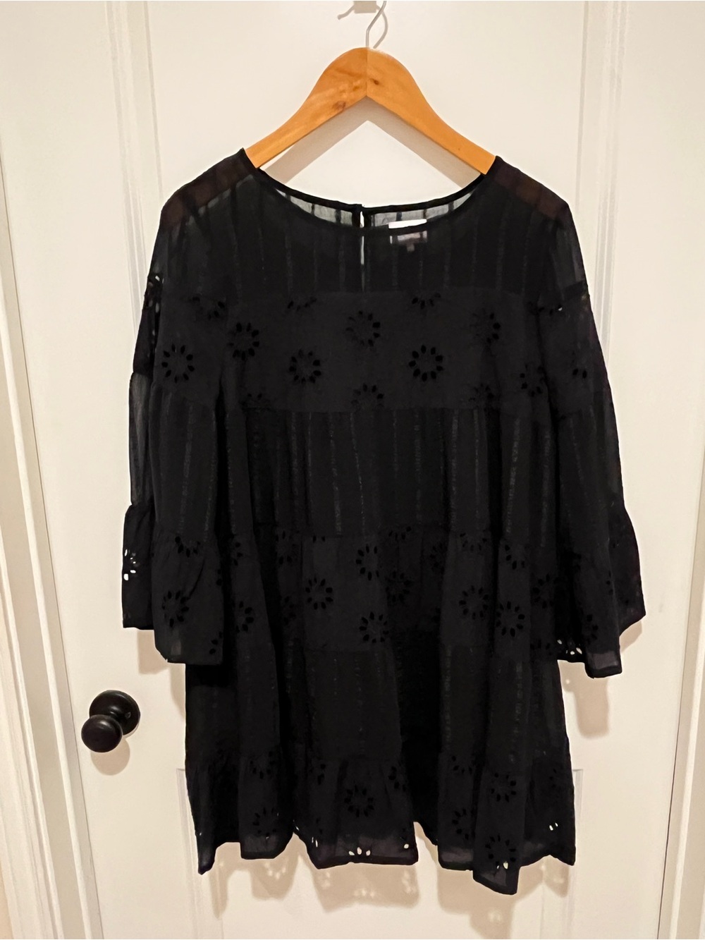 entro Black Eyelet lined babydoll dress